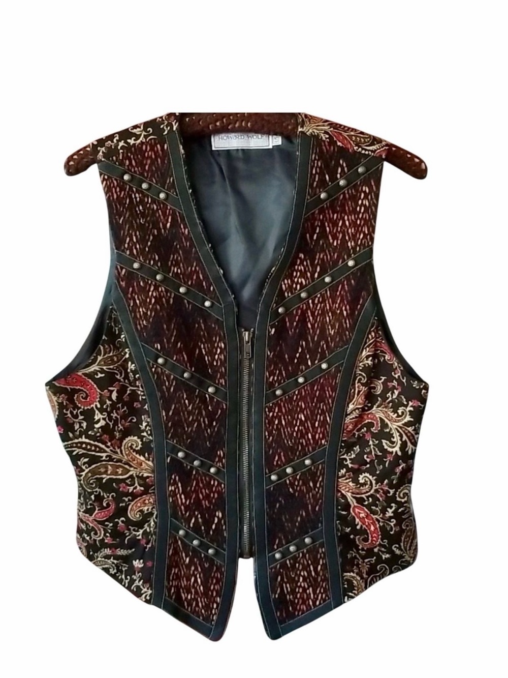 Boho Patchwork Paisley Vest - Black Multi